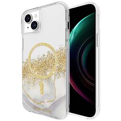 Foto van Casemate karat marble magsafe backcover apple iphone 15 plus transparant, goud, glittereffect