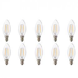 Foto van Led lamp 10 pack - kaarslamp - filament - e14 fitting - 4w - natuurlijk wit 4200k