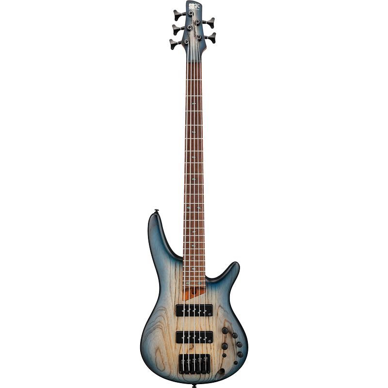 Foto van Ibanez sr605e soundgear cosmic blue starburst flat 5-snarige elektrische basgitaar