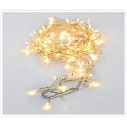Foto van Feestverlichting lichtsnoeren met 80 warm witte led lampjes/lichtjes 6 meter - kerstverlichting kerstboom
