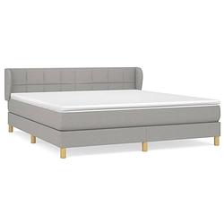 Foto van The living store boxspringbed - comfort - bed - 203x183x78/88 cm - lichtgrijs