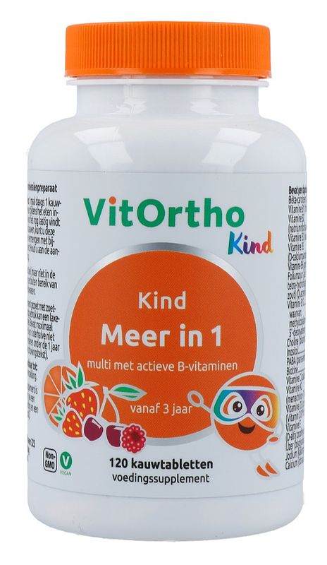 Foto van Vitortho kind meer-in1 kauwtabletten