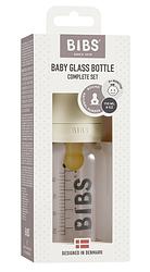 Foto van Bibs glazen babyfles complete set ivory 110 ml