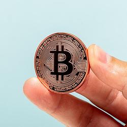 Foto van Bitcoin munt - bronskleurig