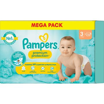 Foto van Pampers premium protection maat 3, luiers x114 bij jumbo