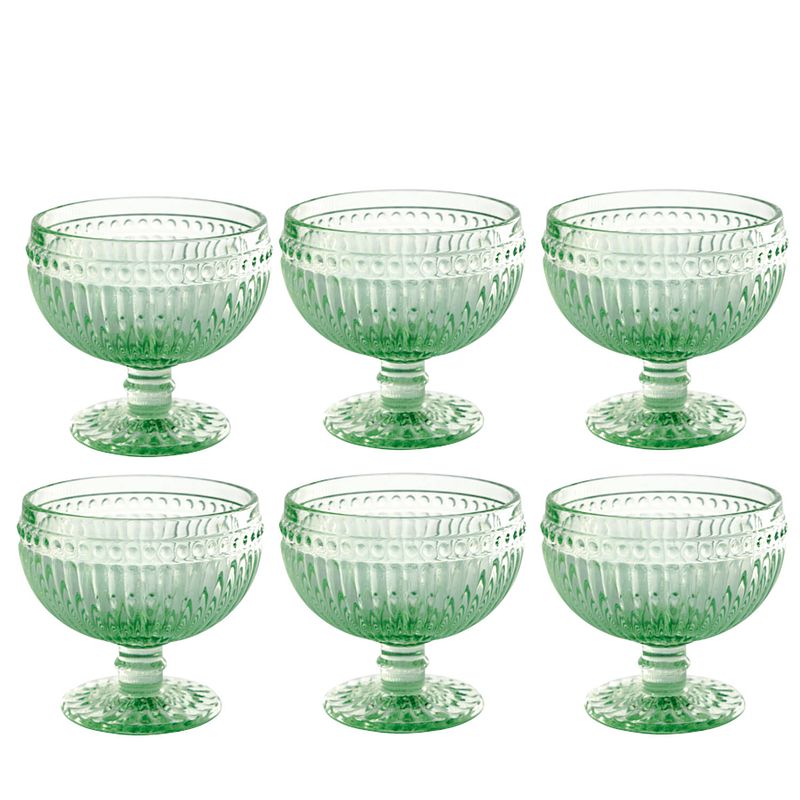 Foto van 6x greengate dessertschalen alice lichtgroen 300 ml (9.8 x 10.4 cm)