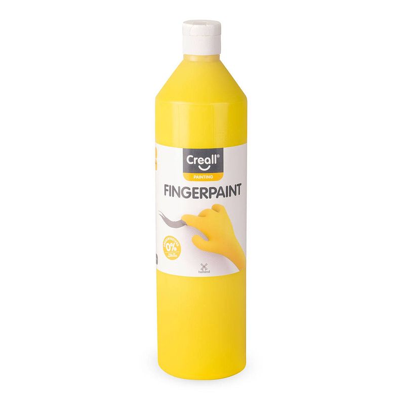 Foto van Creall vingerverf conserveringsvrij geel, 750ml