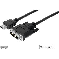 Foto van Digitus hdmi / dvi adapterkabel hdmi-a stekker, dvi-d 18+1-polige stekker 3.00 m zwart ak-330300-030-s schroefbaar hdmi-kabel