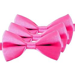 Foto van 3x roze verkleed vlinderstrikken/vlinderdassen 12 cm voor dames/heren - verkleedstrikjes