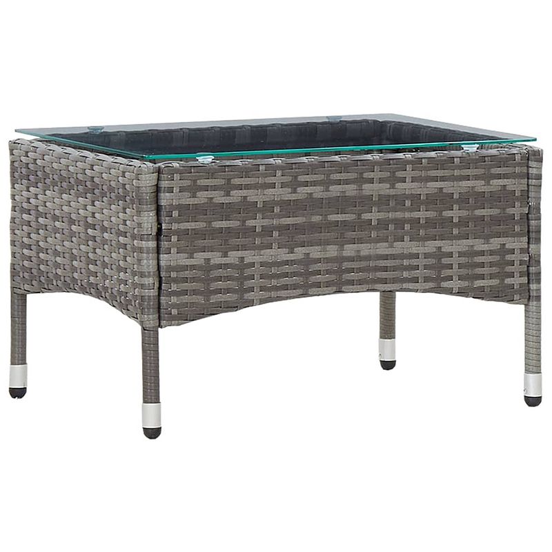 Foto van Vidaxl salontafel 60x40x36 cm poly rattan grijs