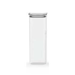 Foto van Pebbly - vershouddoos vierkant 2200 ml met glazen deksel - borosilicaatglas - transparant