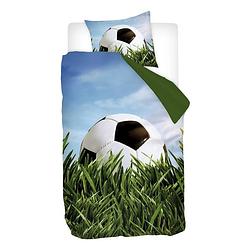 Foto van Snoozing voetbal dekbedovertrek - katoen - peuter (120x150 cm + 1 sloop) - multi