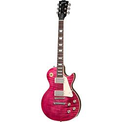 Foto van Gibson original collection les paul standard 60s figured top translucent fuchsia elektrische gitaar met koffer