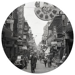 Foto van Wallart behangcirkel hong kong the old days 142,5 cm