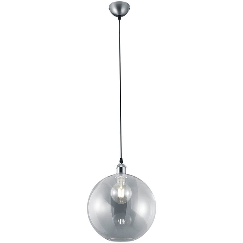 Foto van Led hanglamp - trion dini - e27 fitting - rond - mat nikkel - aluminium