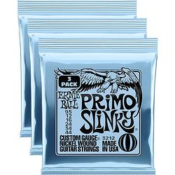 Foto van Ernie ball 3212 primo slinky nickel wound 9,5 - 44 snaren voor elektrische gitaar (3 sets)