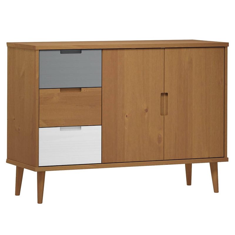 Foto van Vidaxl dressoir molde 113x40x80 cm massief grenenhout bruin