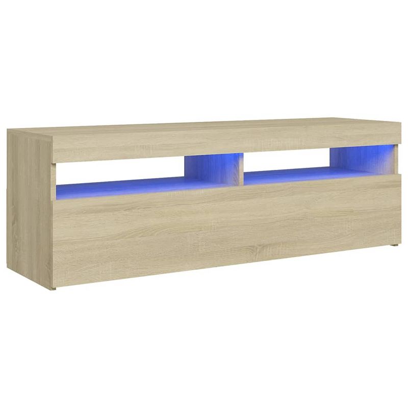 Foto van Vidaxl tv-meubel met led-verlichting 120x35x40 cm sonoma eikenkleurig