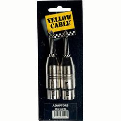 Foto van Yellow cable ad13 6.3 mm jack male ts - xlr female verloopplug (2 stuks)