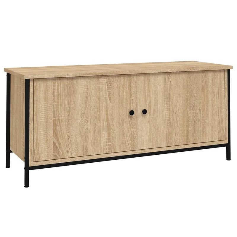 Foto van The living store tv-meubel - sonoma eiken - 102 x 35 x 45 cm - duurzaam materiaal