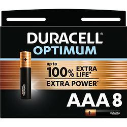 Foto van Duracell alka optimum aaa-batterijen 8 stuks