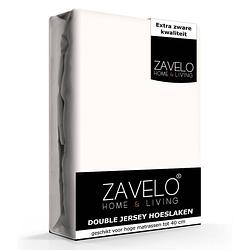 Foto van Zavelo double jersey hoeslaken creme-lits-jumeaux (200x220 cm)