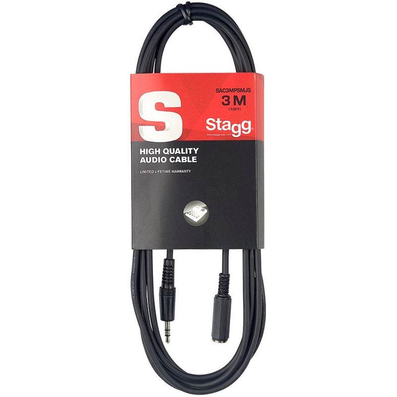 Foto van Stagg sac3mpsbmjs 3.5 mm stereo verlengkabel (male - female) 3 meter