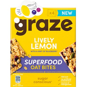 Foto van Graze havermoutrepen lively lemon superfood oat bites 120g bij jumbo