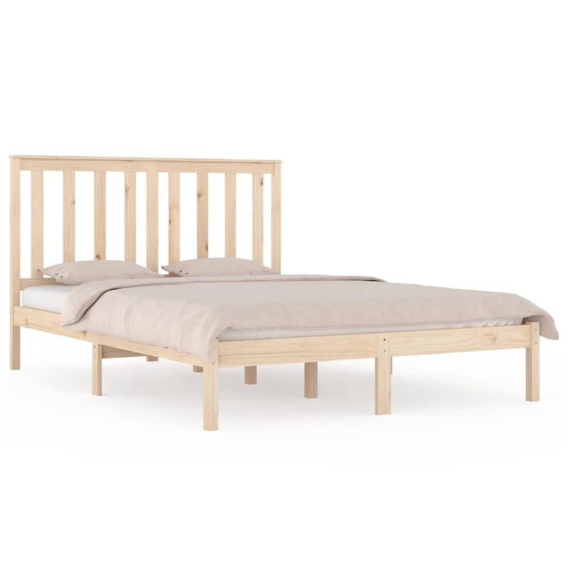 Foto van The living store houten bedframe - klassiek - 120 x 190 cm - massief grenenhout