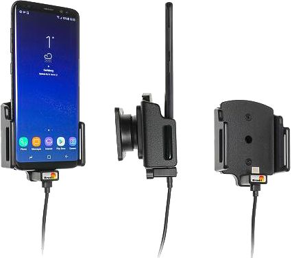 Foto van Brodit telefoonhouder auto proclip 75-89mm met usb c oplader