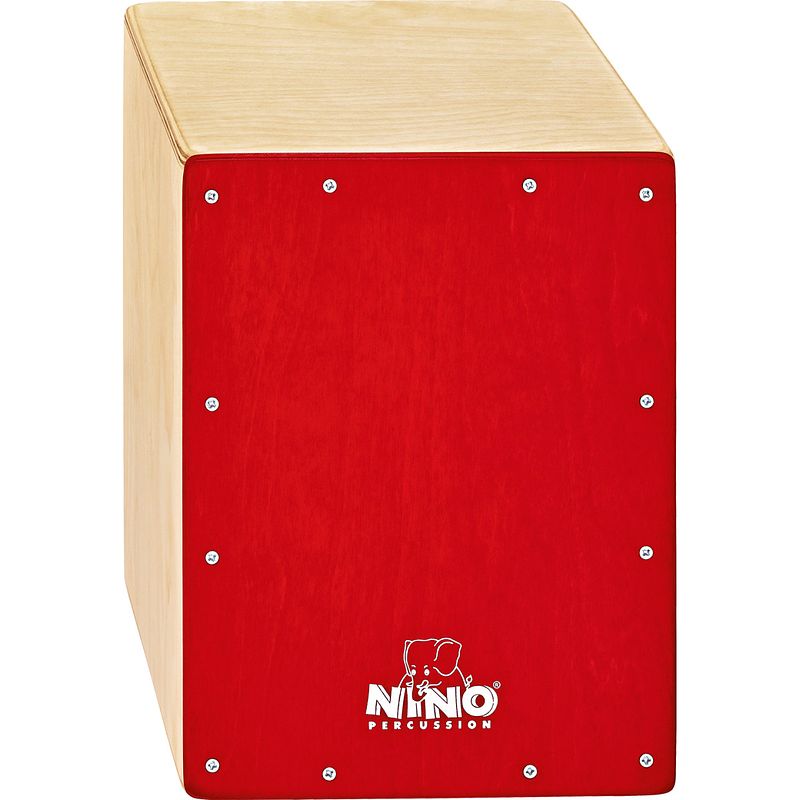 Foto van Nino percussion nino950r 13 inch cajon voor kinderen rood