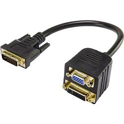 Foto van Renkforce dvi / vga y-adapter [1x dvi-stekker 24+5-polig - 1x vga-bus, dvi-bus 24+5-polig] zwart