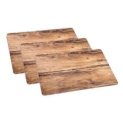 Foto van Set van 4x stuks placemats eikenhout opdruk 44 x 28,5 cm - placemats