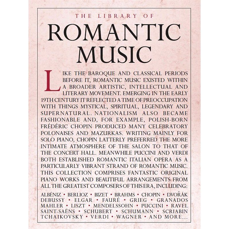 Foto van Musicsales - the library of romantic music