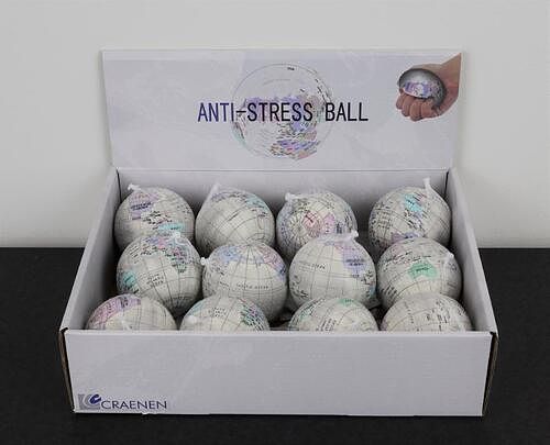 Foto van Display anti-stressbal wereld vintage 12 stuks - overig (5425013068727)