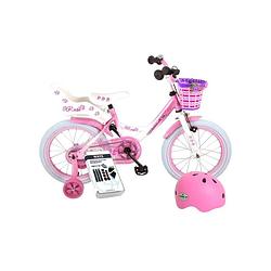 Foto van Volare kinderfiets rose - 16 inch - roze/wit - met fietshelm en accessoires