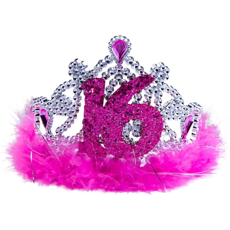 Foto van Folat tiara sweet sixteen meisjes roze one-size