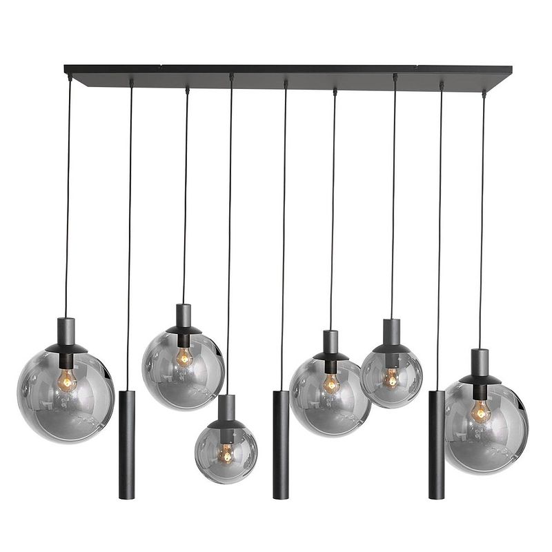 Foto van Steinhauer hanglamp bollique l 140 cm b 25 cm 9 lichts 3798 zwart