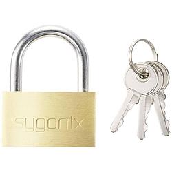 Foto van Sygonix sy-5045284 hangslot 39.8 mm verschillend sluitend goud-geel sleutelslot