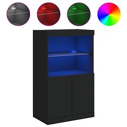 Foto van Vidaxl dressoir met led-verlichting 60,5x37x100 cm zwart