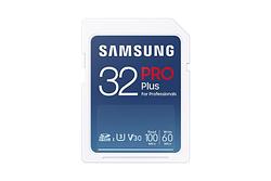 Foto van Samsung pro plus sd card 32gb sd-kaart wit