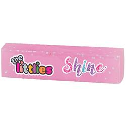 Foto van The littlies gum glitter shine meisjes 6 x 1,5 x 1,5 cm rubber roze