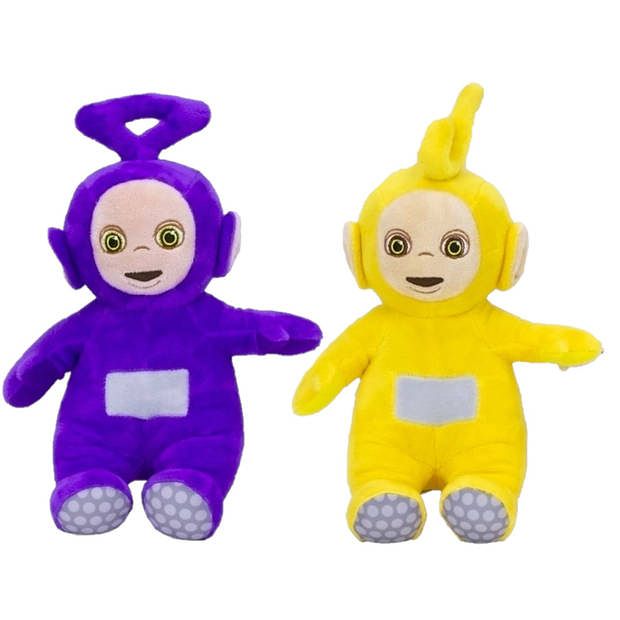 Foto van Pluche teletubbies speelgoed knuffel laa laa en tinky winky 25 cm - knuffelpop