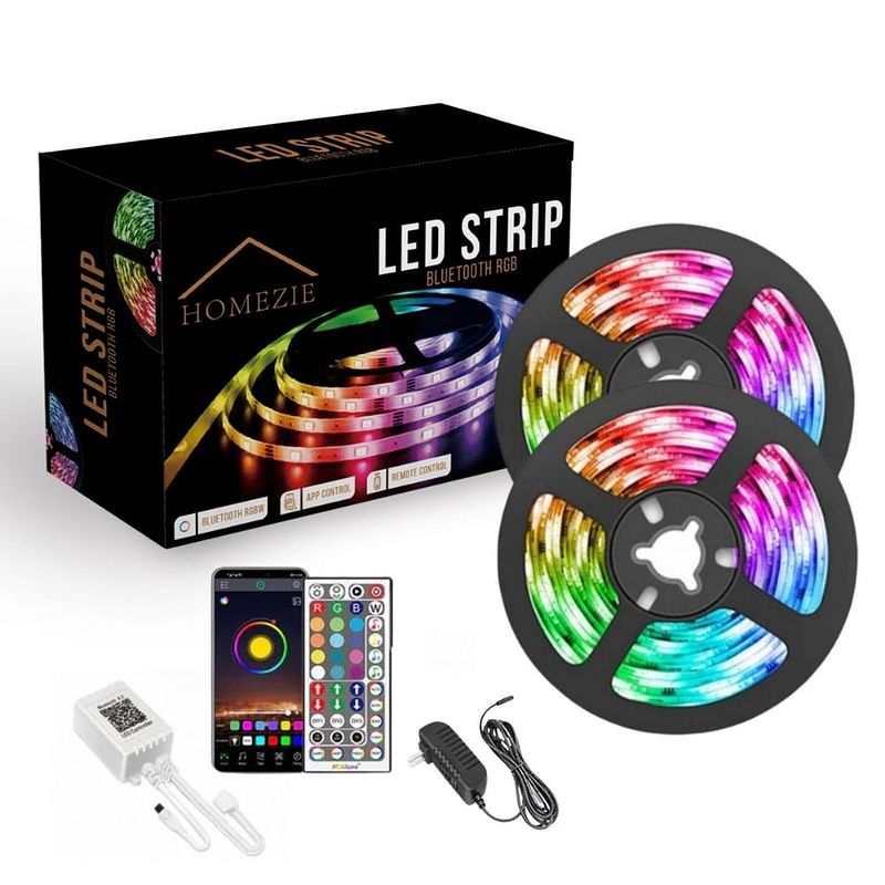 Foto van Homezie led strip 15 meter met app en afstandsbediening rgb zelfklevend led lights