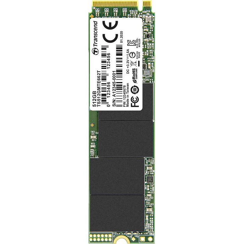 Foto van Transcend mte662t 512 gb nvme/pcie m.2 ssd 2280 harde schijf pcie nvme 3.0 x4 retail ts512gmte662t