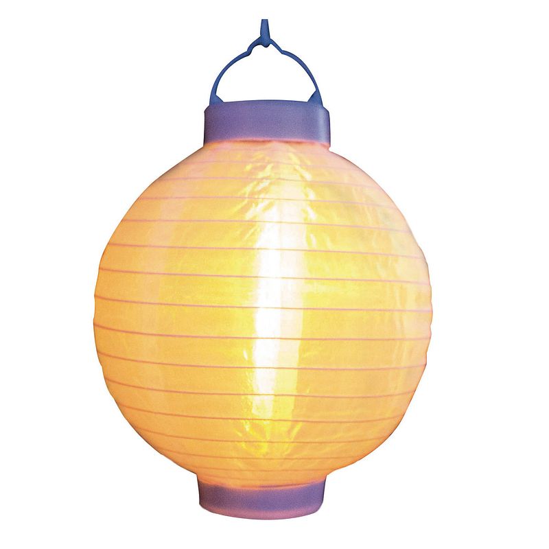 Foto van 1x stuks luxe solar lampion/lampionnen wit met realistisch vlameffect 20 cm - lampionnen