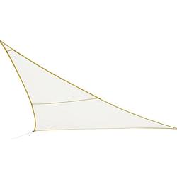 Foto van Polyester schaduwdoek/zonnescherm curacao driehoek wit 5 x 5 x 5 meter - schaduwdoeken