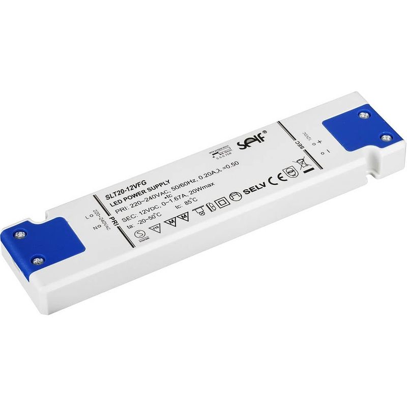 Foto van Self electronics slt20-12vfgs led-driver constante spanning 20 w 0 - 1.67 a 12.0 v/dc geschikt voor meubels, niet dimbaar, overbelastingsbescherming,