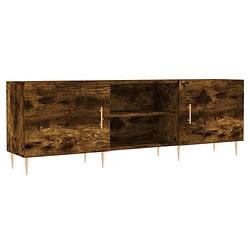 Foto van The living store tv-meubel - gerookt eiken - 150 x 30 x 50 cm - bewerkt hout en ijzer