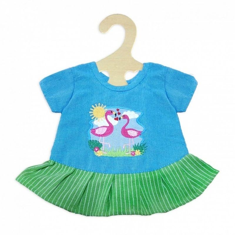 Foto van Heless poppenkleding jurk flamingo groen/blauw 35-45 cm